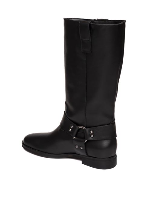 black leather boot GISEL MOIRE | ORLYVIT-NERO